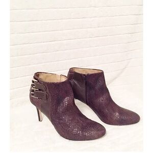 ANN TAYLOR 10M Brwn Leather Ankle Snakeskin Boot